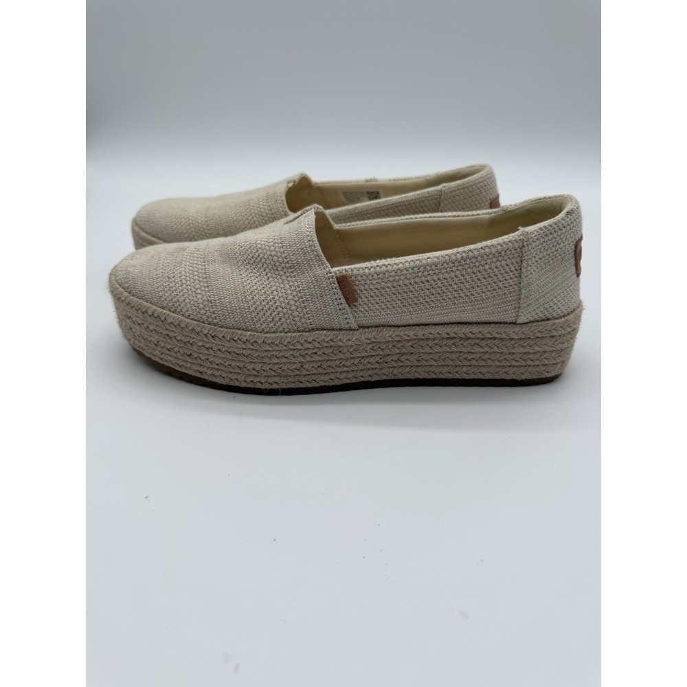 Toms Ladies Woven Canvas Espadrille Wedge Sandals Size 8.5 - Picture 6 of 10